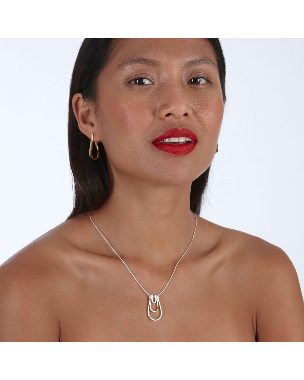 Lucy Quartermaine Metallic Petal Hoops Extra Large