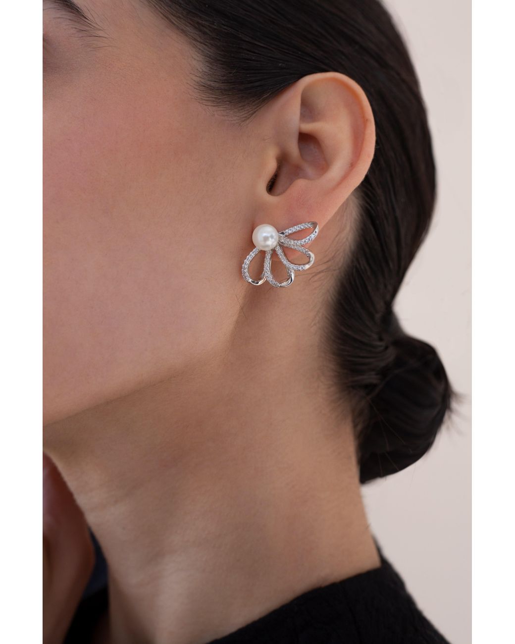 Zynnia Collective Metallic Half Bloom Earrings