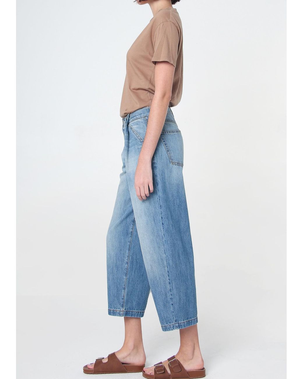 NOEND Blue Adeline Cropped Barrel