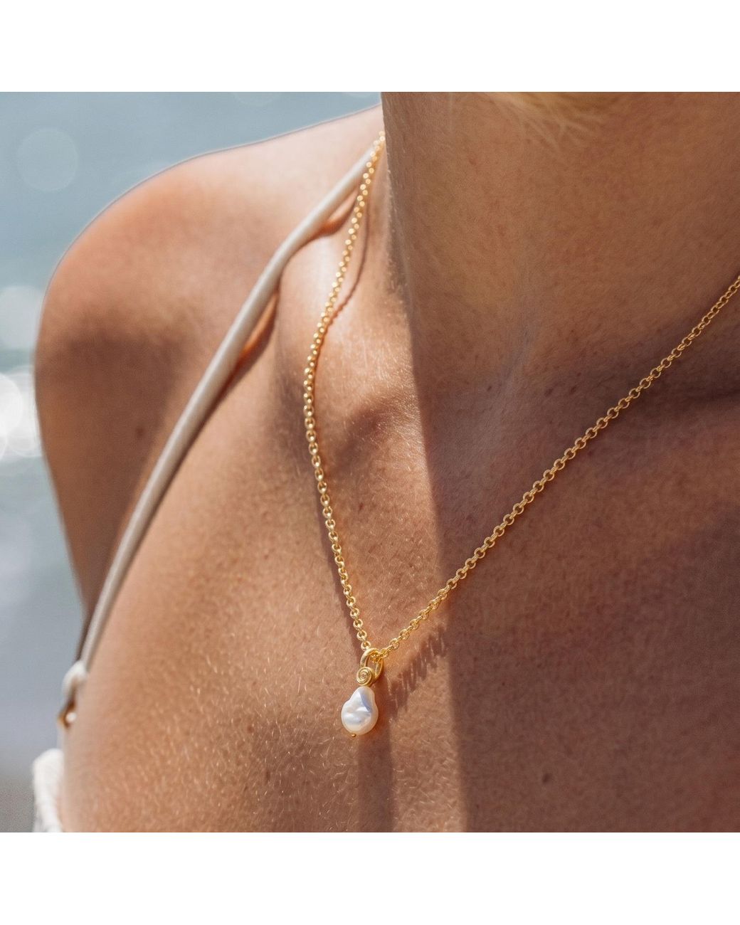 With Love Darling Metallic Paloma Pearl Necklace