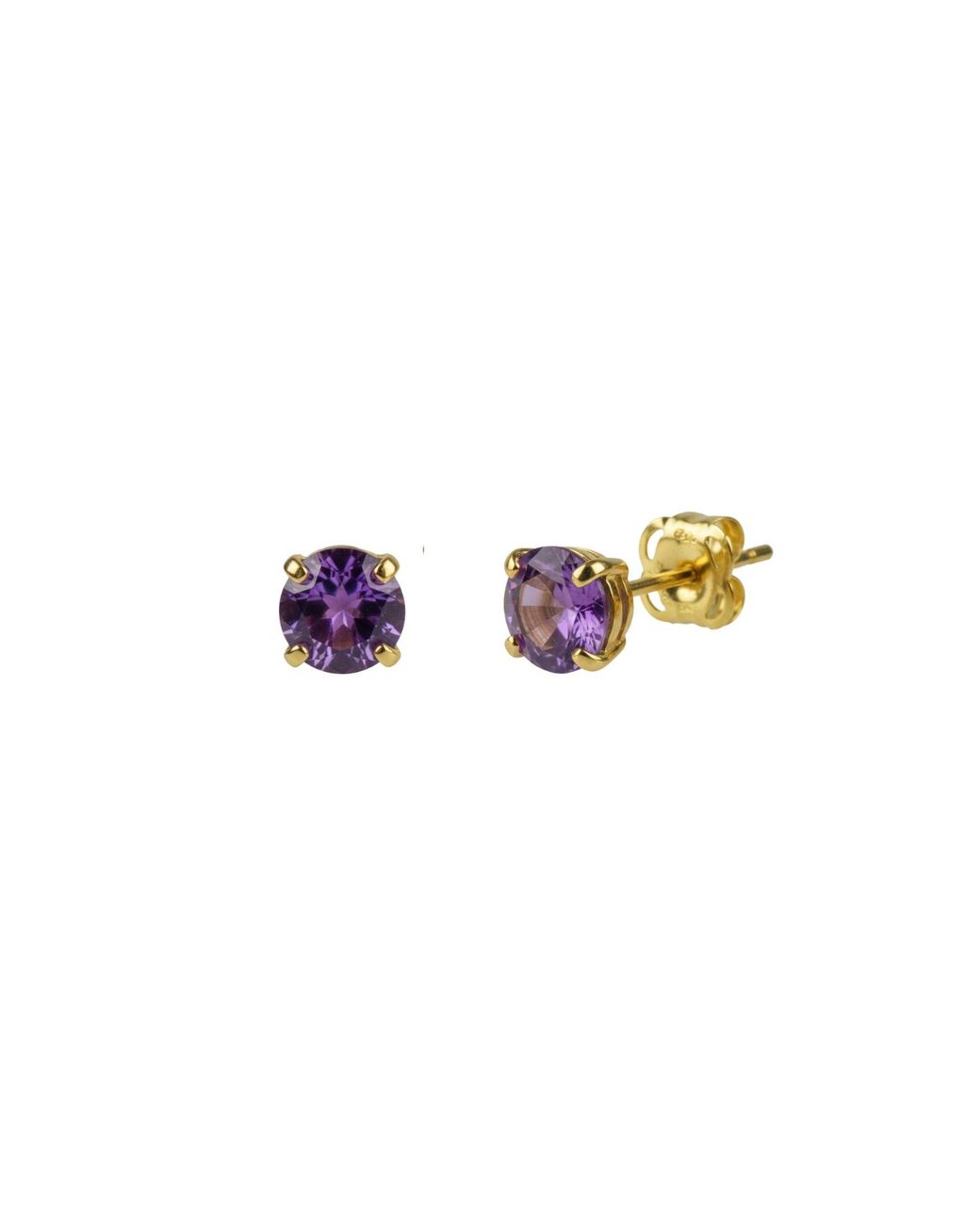 Spero London Purple 9Ct Amethyst Stud Earrings