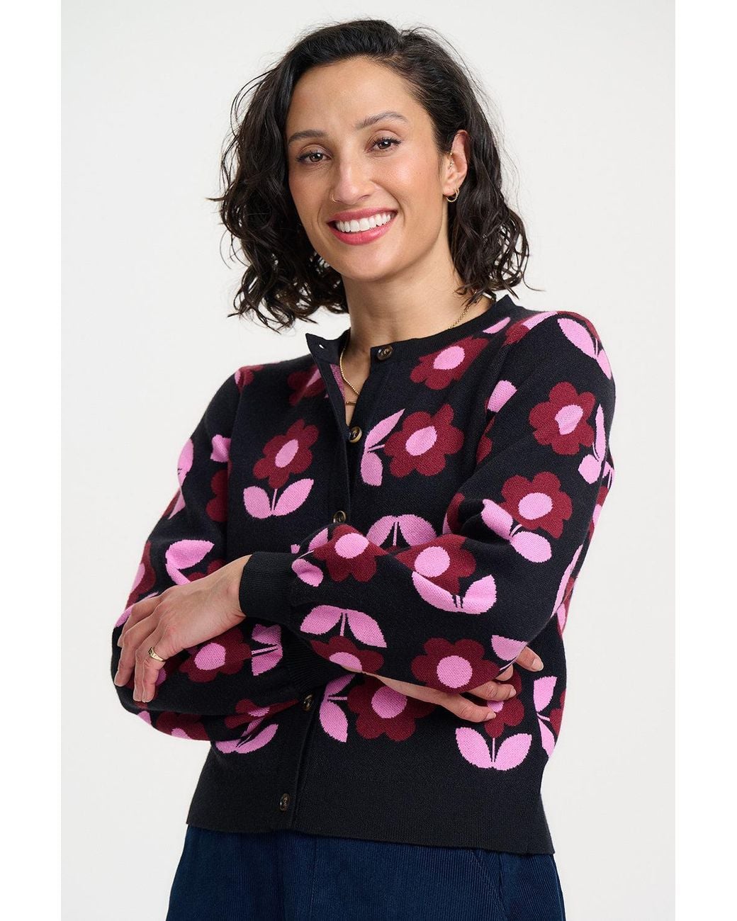 Sugarhill Black Venetia Cardigan Daisy