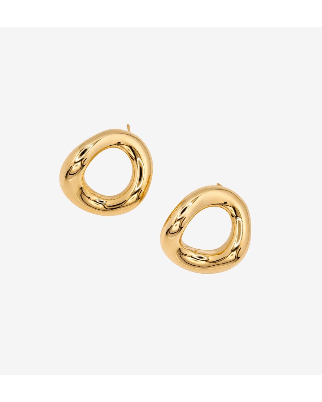 Uchi and Soto Metallic Enso Open Circle Oversized Stud Earrings