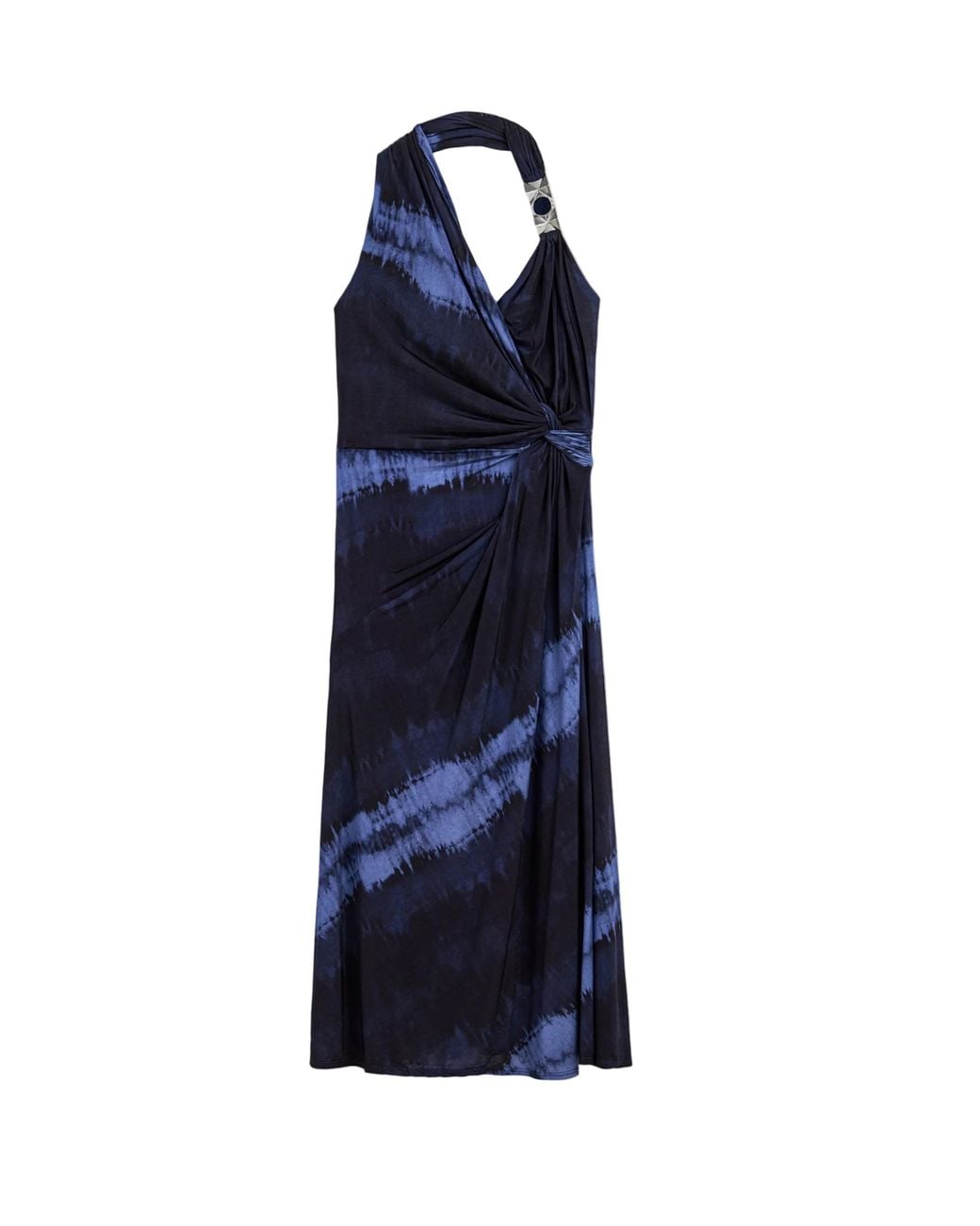 Nocturne Blue Printed Sleeveless Maxi Dress