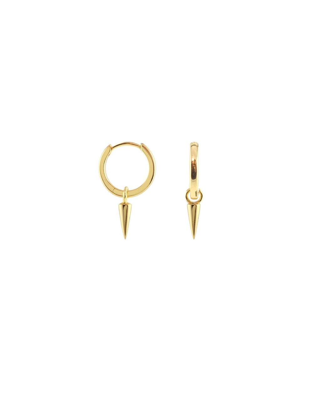 Kris Nations Metallic Spike Hoop Earrings Vermeil