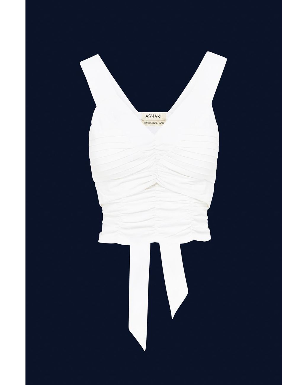 Ashaki White Adhara Cotton Sleeveless Top