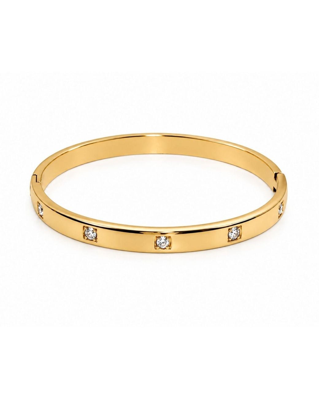 Nuvv Collection Metallic Crystal Pavé Bangle Bracelet Set