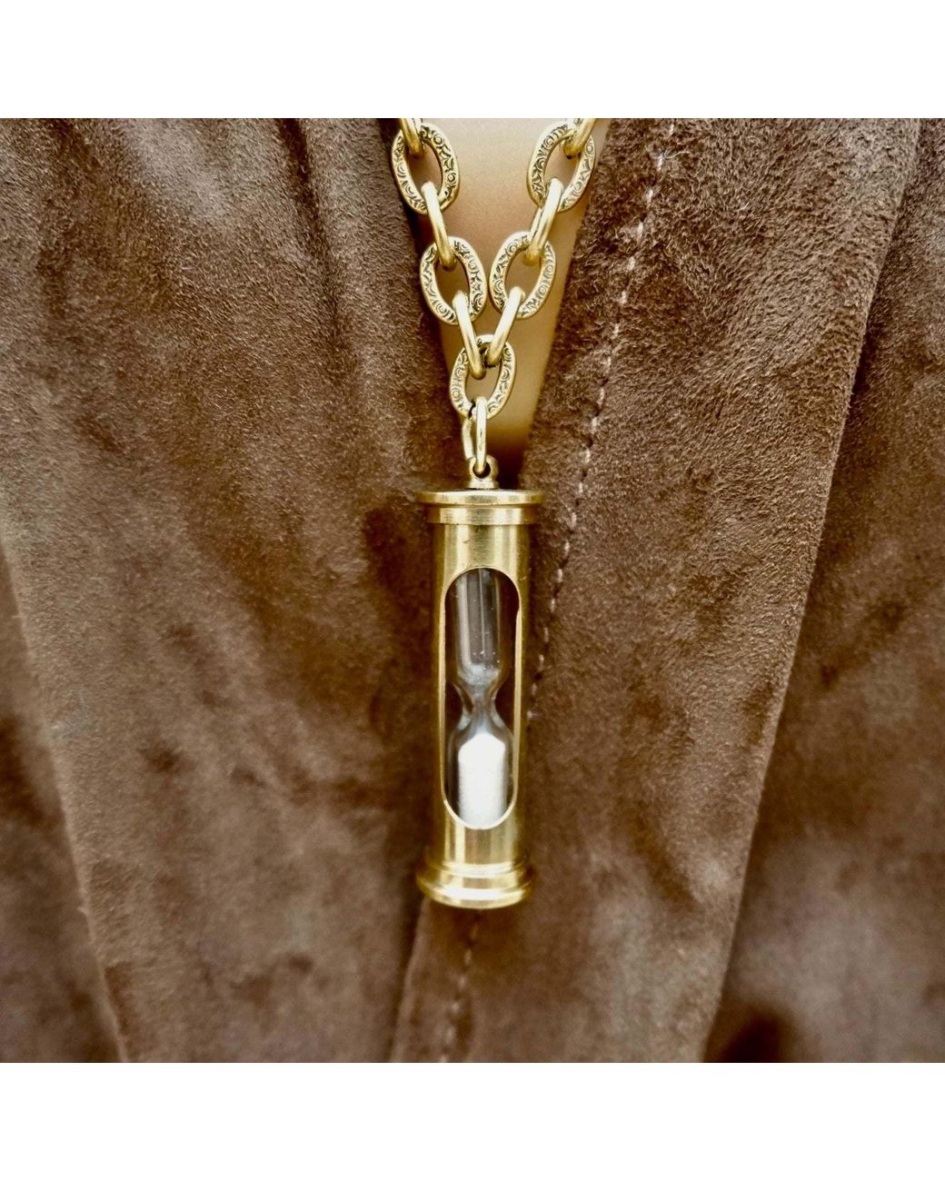 Persia Dona Jewelry Orange Vintage Hourglass Pendant Necklace