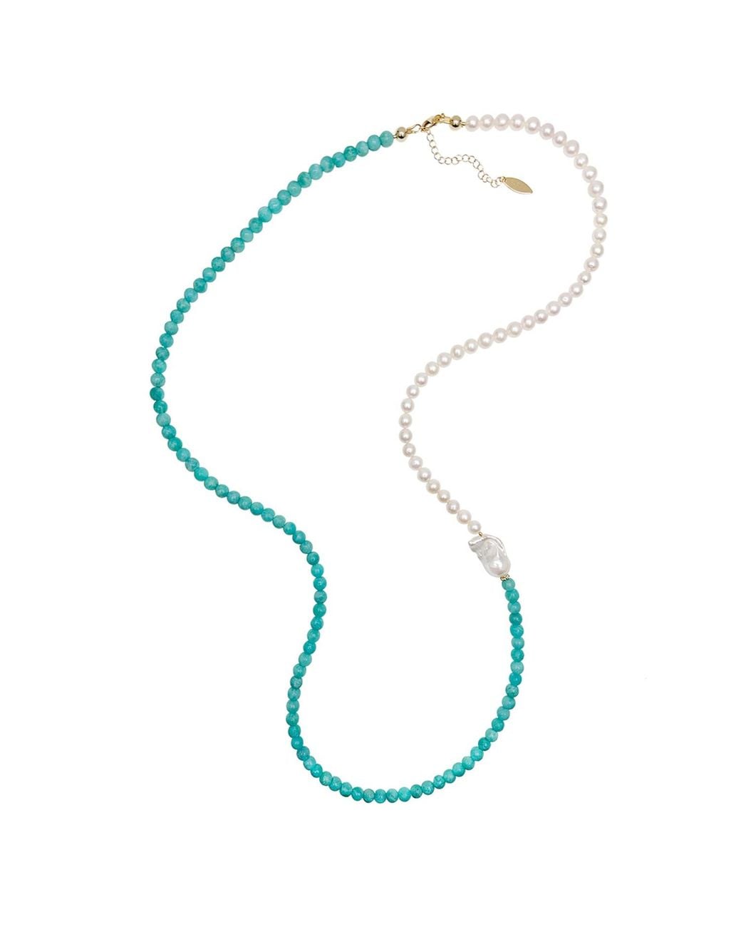 Farra Blue Freshwater Pearls And Long Necklace