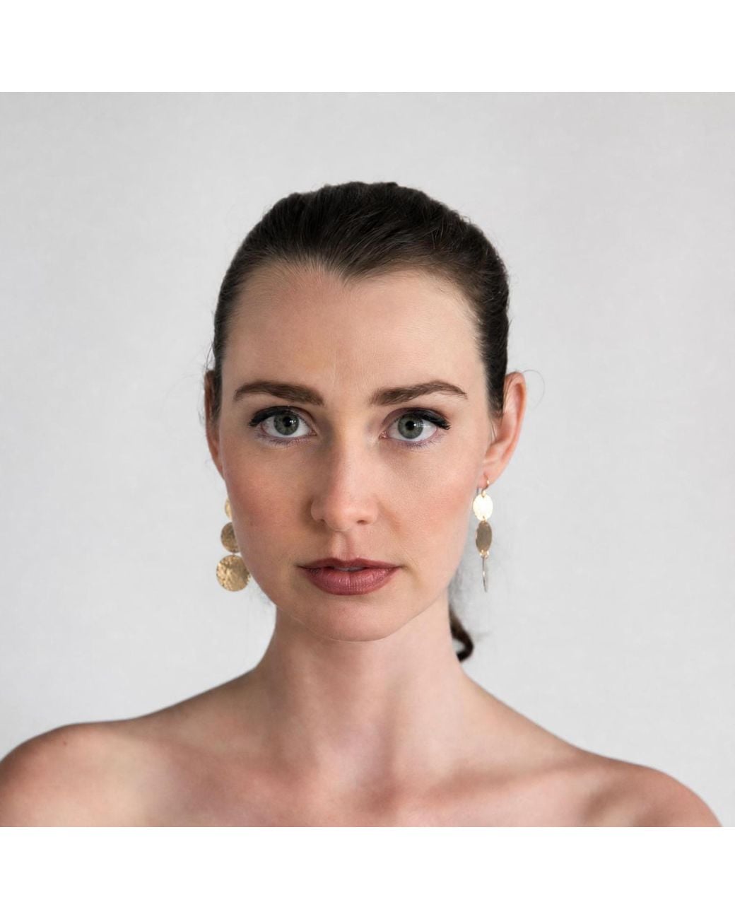 Heather Hawkins Jewelry Metallic Tri Tiered Hand Hammered Disc Earrings