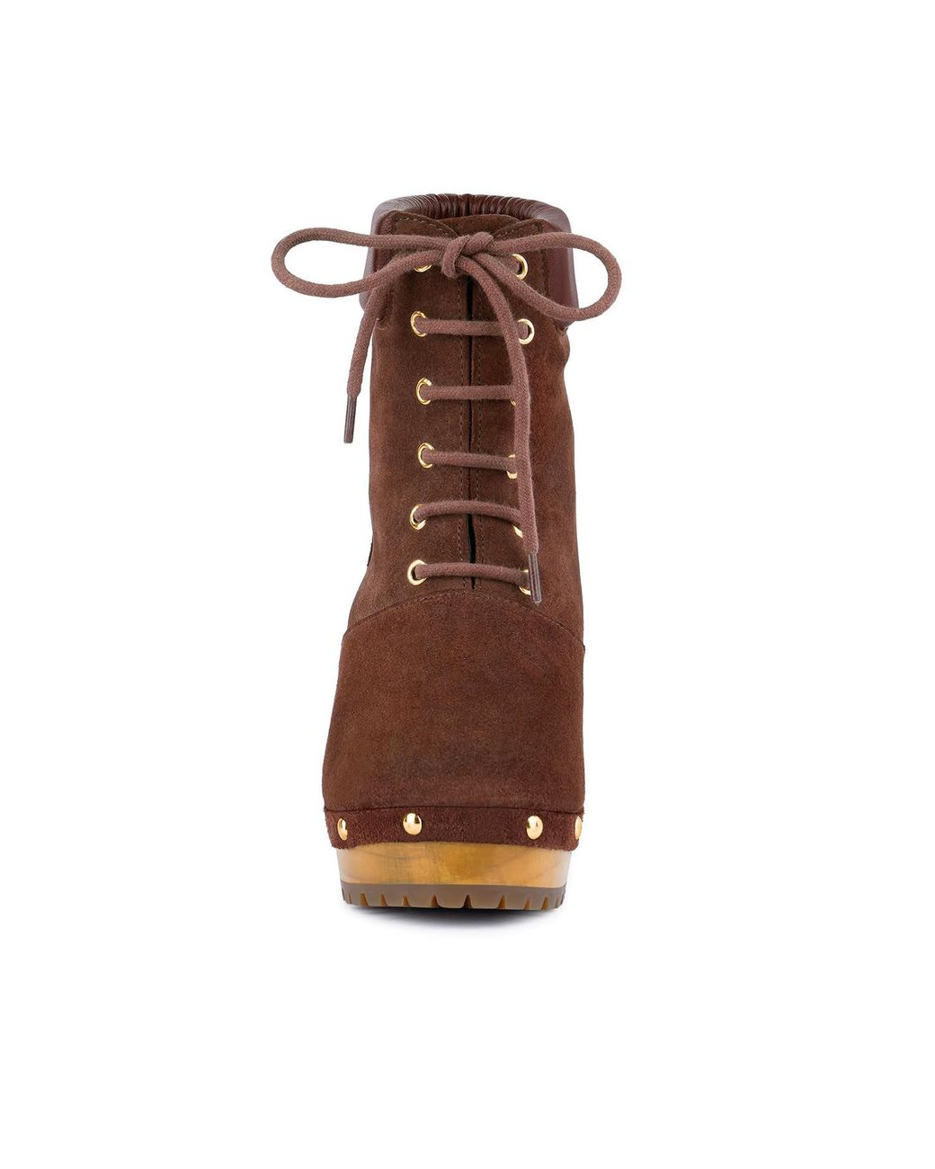 Rag & Co Brown Maaya Handcrafted Collared Suede Boot