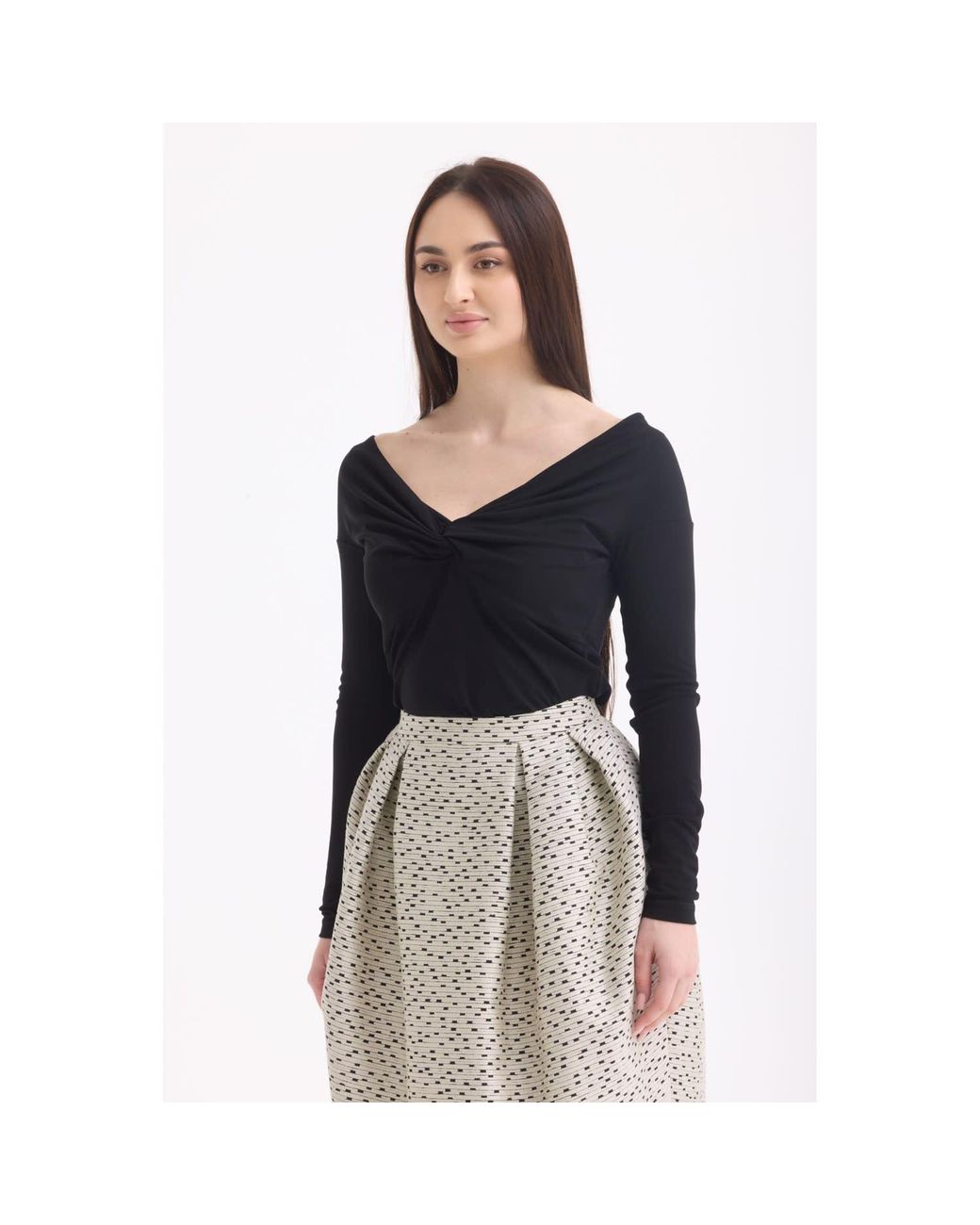 Georgette Black Noir Veil Top