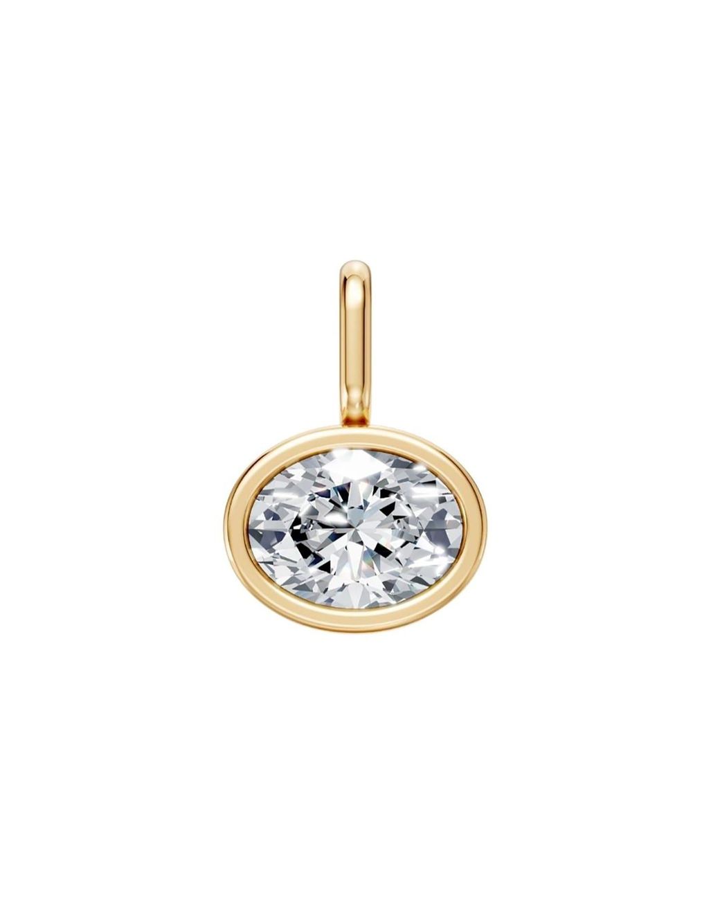 Öugie Metallic The Oval Diamond Bezel Pendant