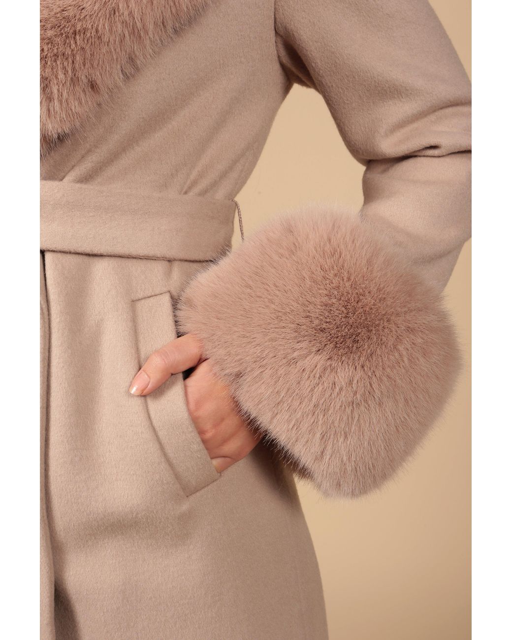 Santinni Pink Marlene Cashmere & Wool Coat