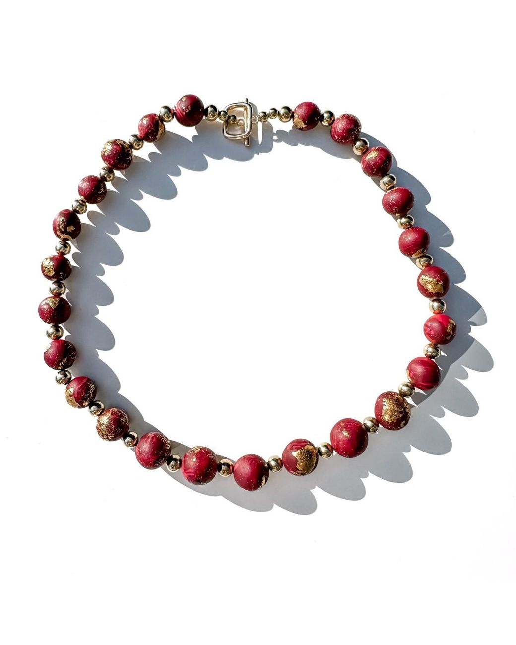 Babaloo Red Handrolled Bead Necklace