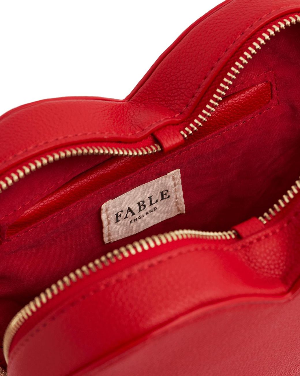 Fable England Red Penelope Heart Crossbody Bag