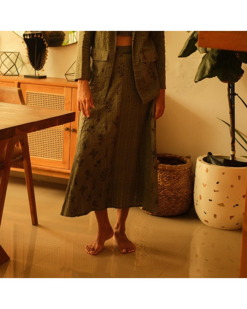 Em & Shi Green Blazer Skirt