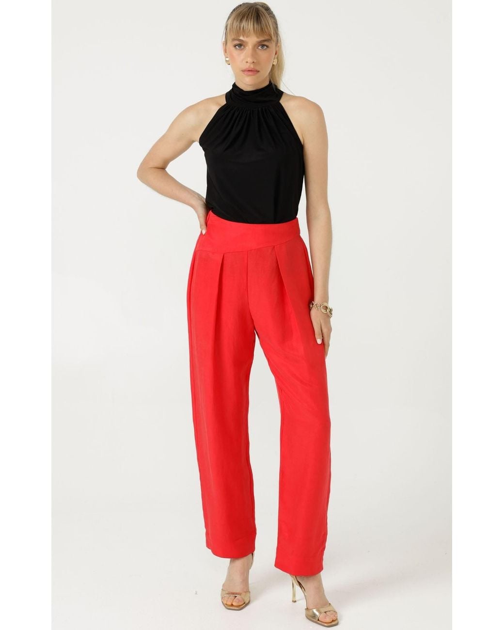 SACHA DRAKE Red Corfu Pant