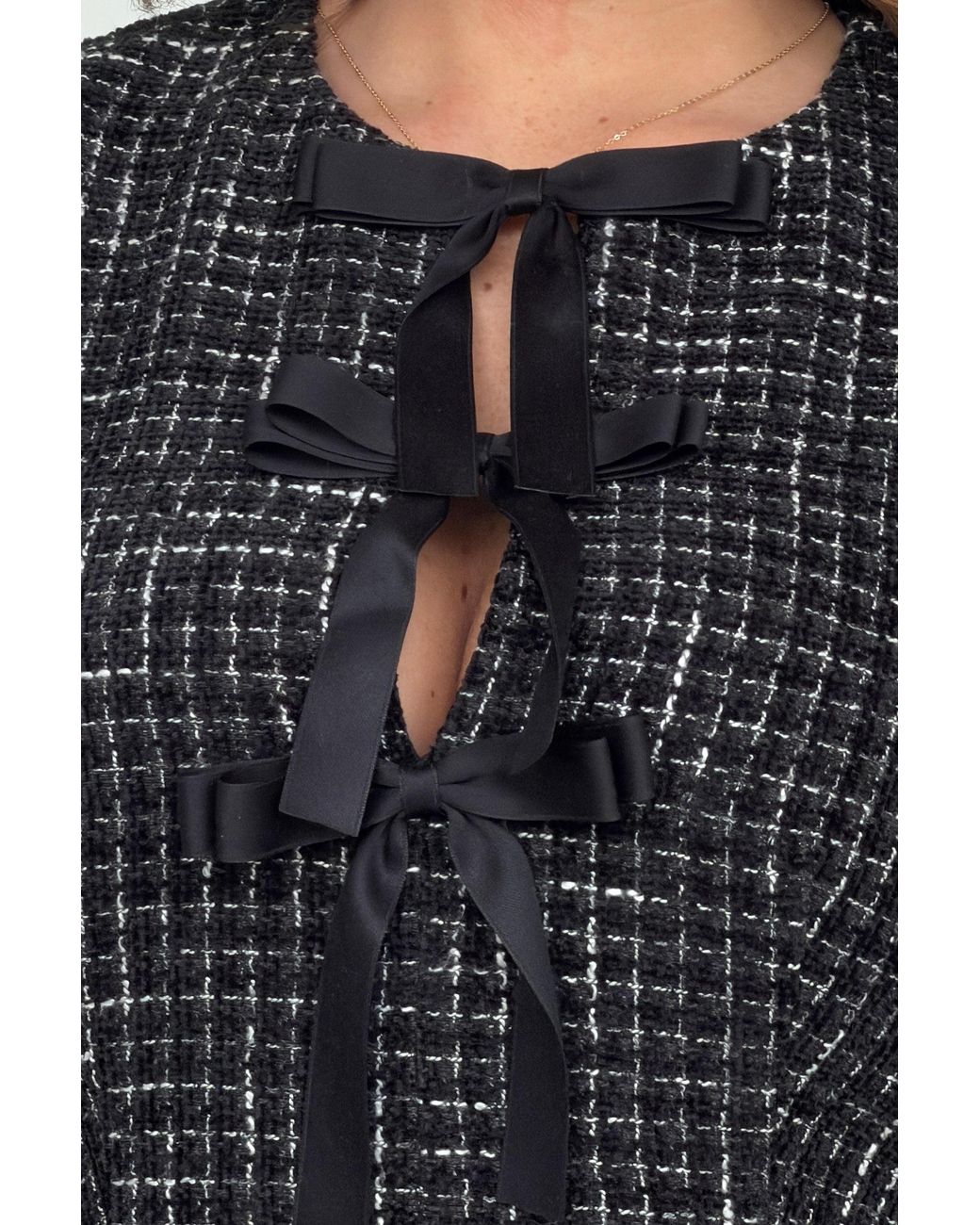 Girl In Mind Black Kenza Bow Detail Mini Dress