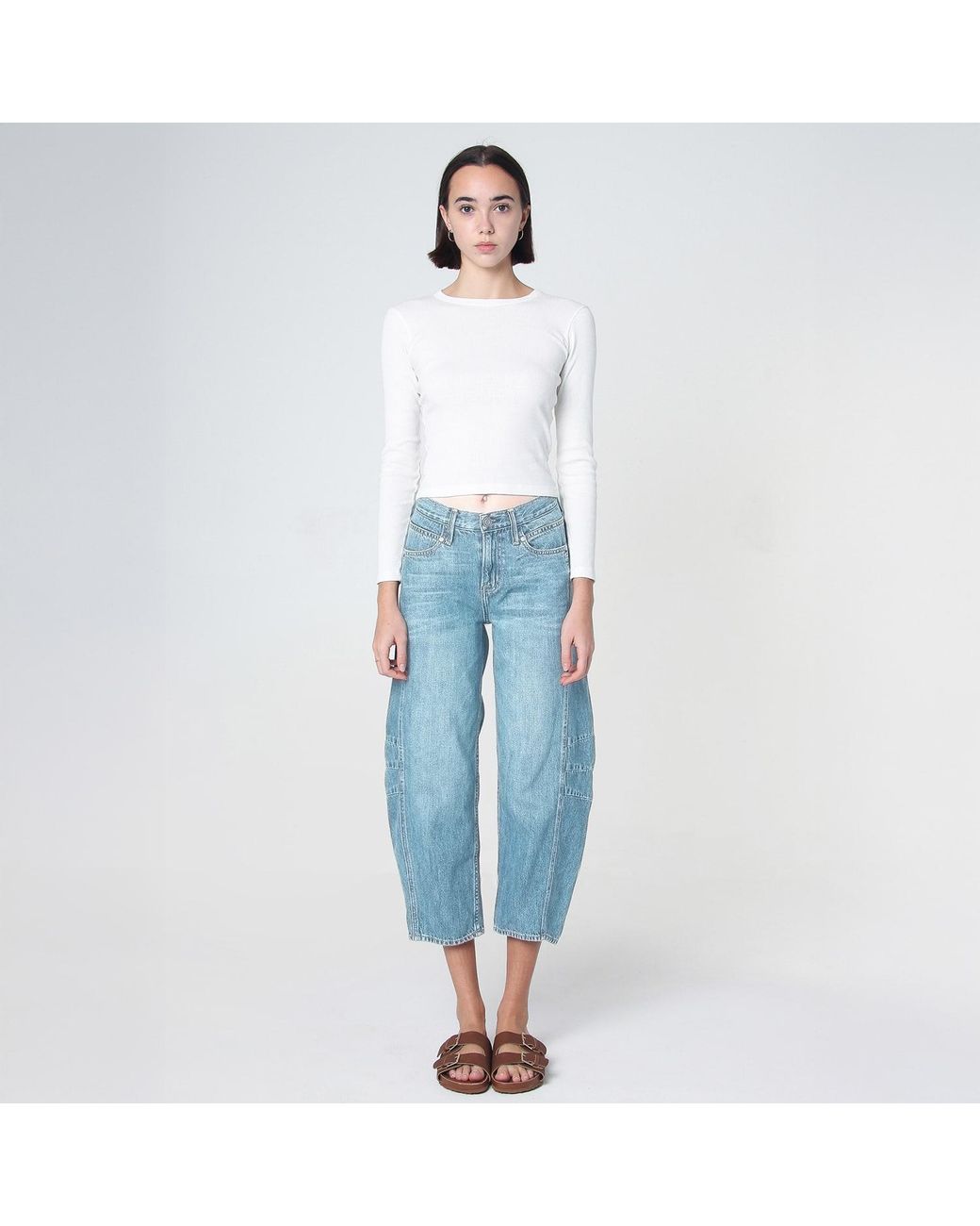 NOEND Blue Ava Flutter Slung Fit Jeans