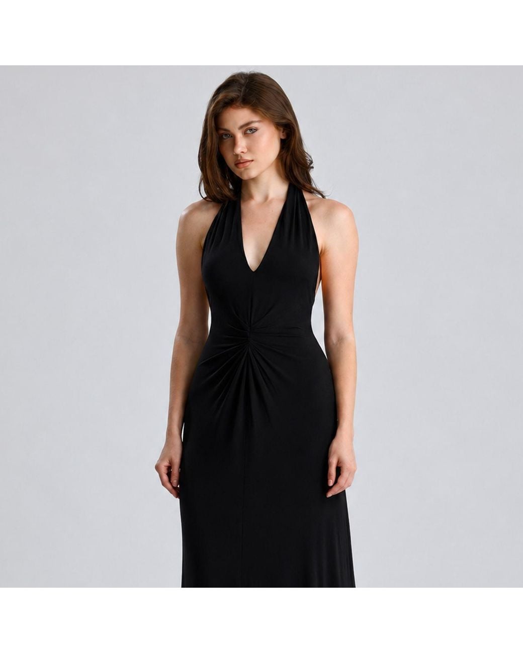 Maison De Gala Black Sienna Noir Halter Dress