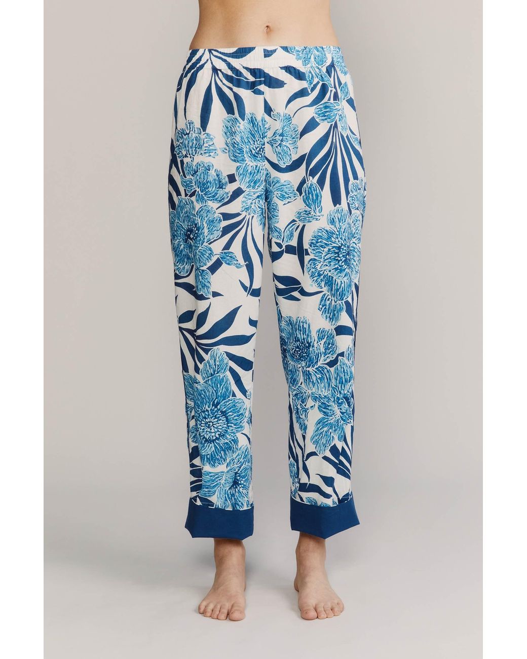 Kato Blue Broad Beach Capri Cotton Pajamas