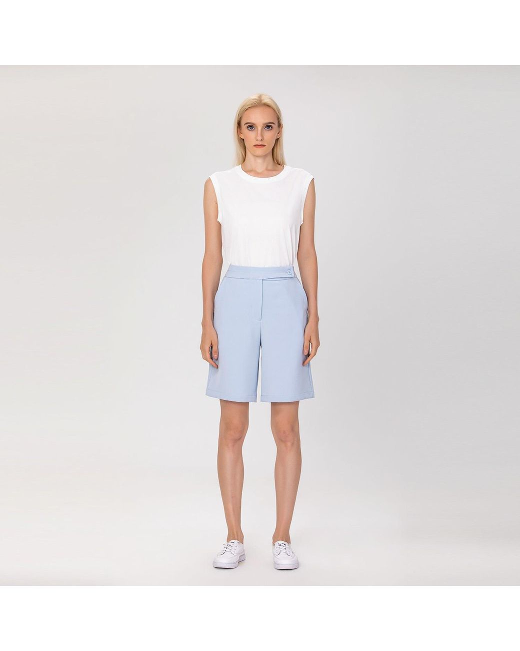 Smart and Joy Black Minimalist Bermuda Shorts