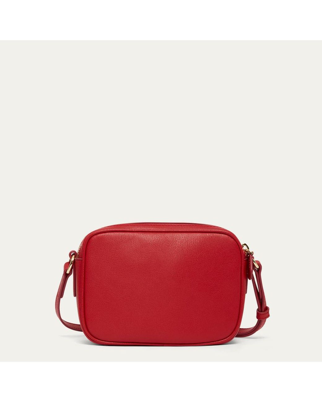 Lulu Guinness Red Lulu Leather Cole Crossbody Bag