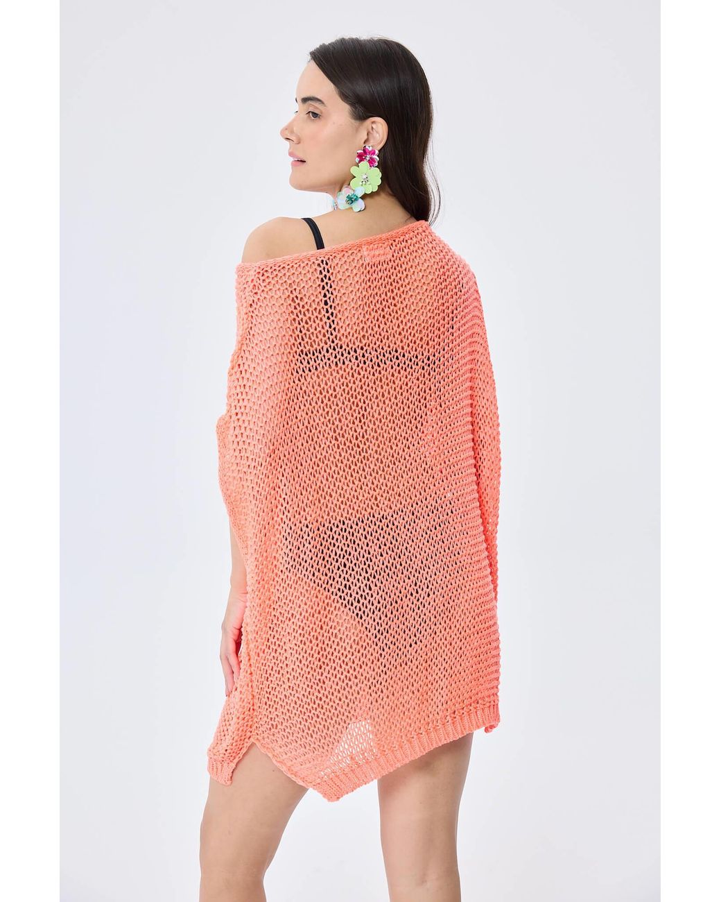 Peraluna Pink Fiona Openwork Knit Tunic
