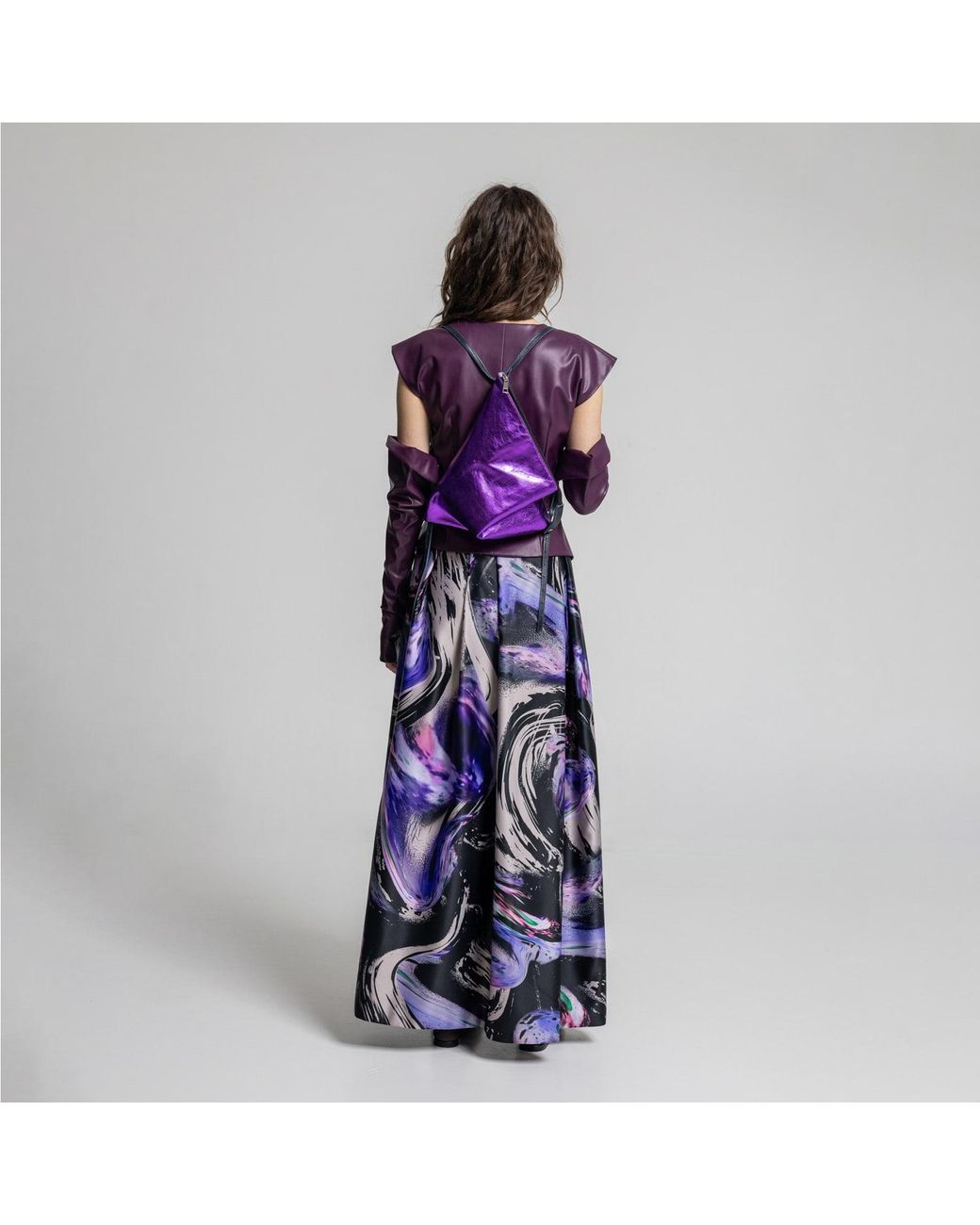 ARTISTA Blue Queeny Draped Asymmetric Maxi Skirt