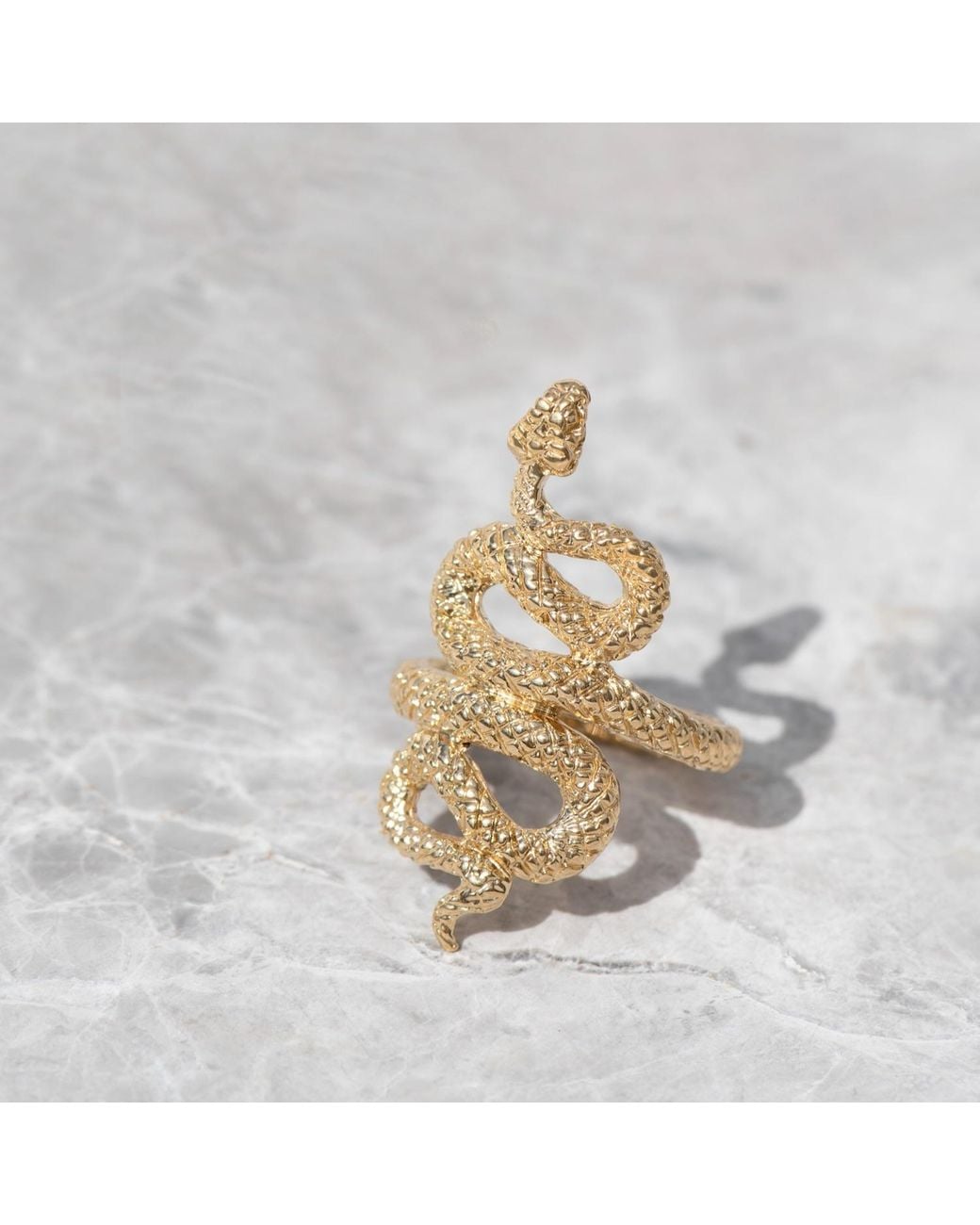 Zoe & Morgan Metallic Handcrafted Snake Ring in Recycled Sterling Silver