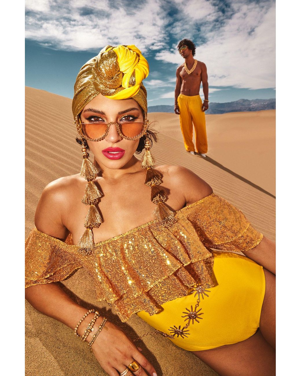 Julia Clancey Yellow Rara Sunshine Sequin Swim Body