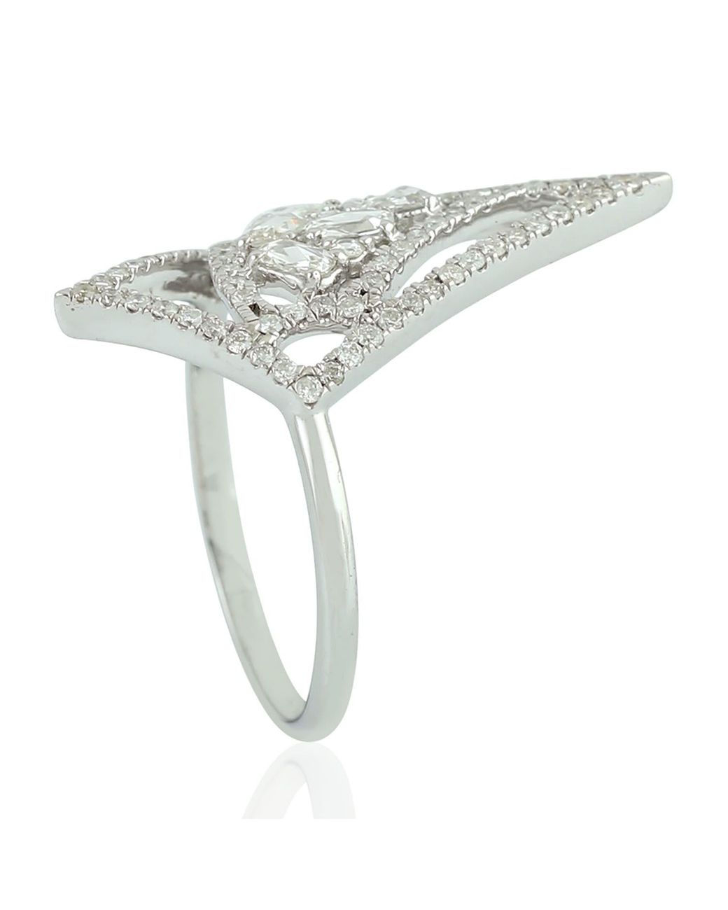 Artisan White 18K Geometric Diamond Statement Ring