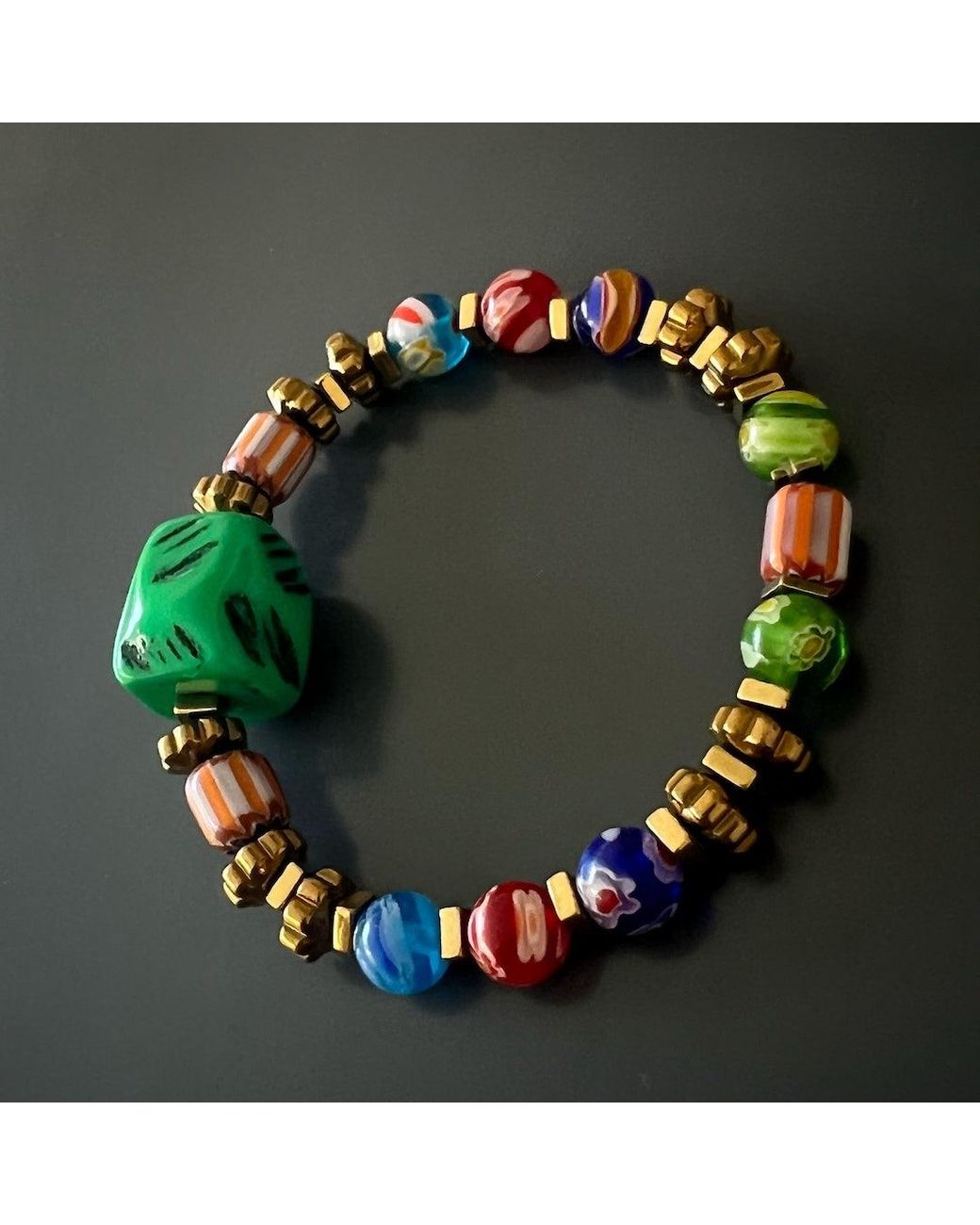 Ebru Jewelry Green African Colors Bracelet