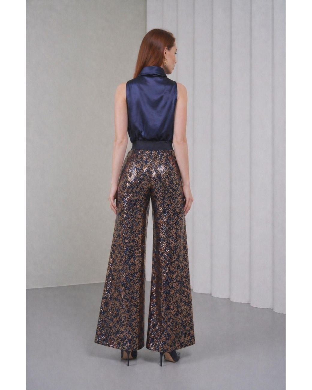 Lumina Eligma Red Ember Flare Sequin Pants