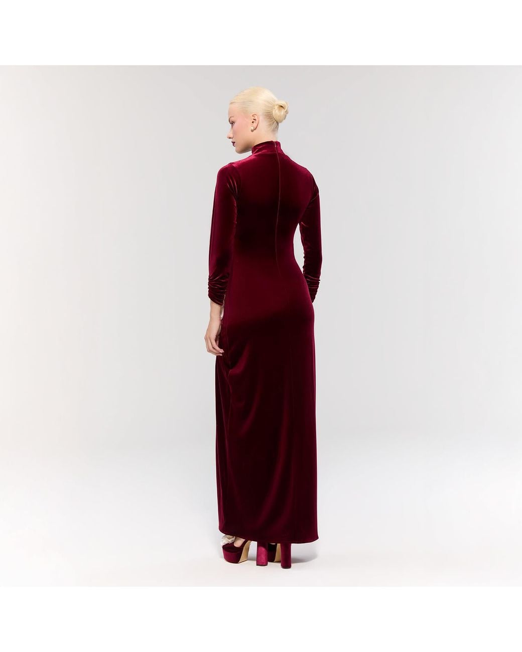 Nur Karaata Red Queen Chamber Burgundy Dress