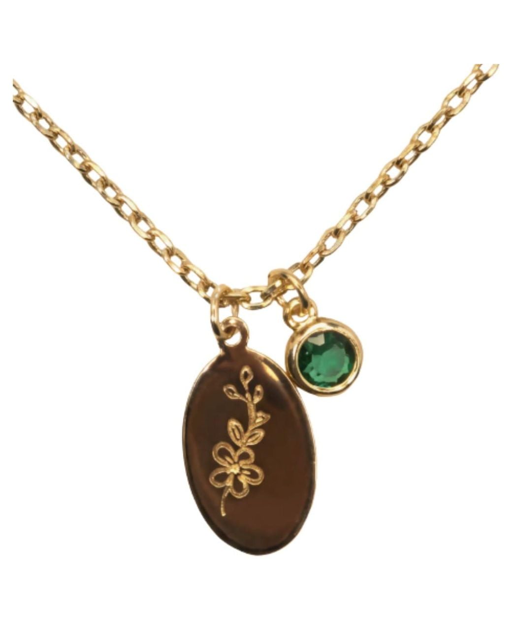Argento Vivo Metallic May Birthstone Charm Necklace