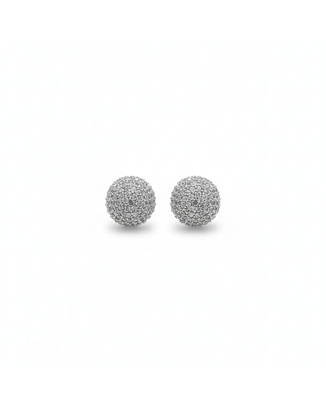 Silver & Elegant Co. White Sculptural Reversible Spherical Stud Earrings, 925 Sterling