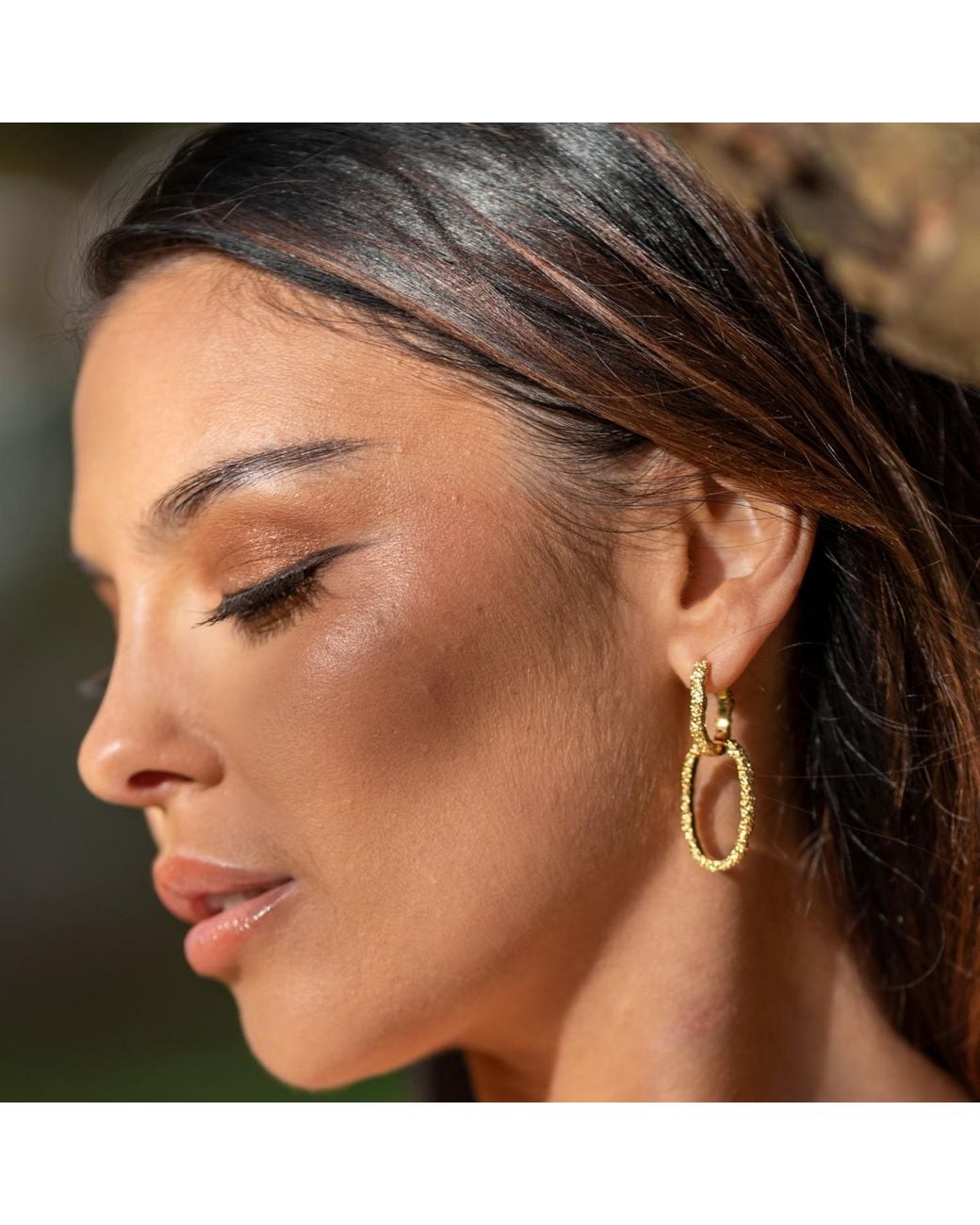 Lucy Quartermaine Metallic Medium Hula Hoop Earrings