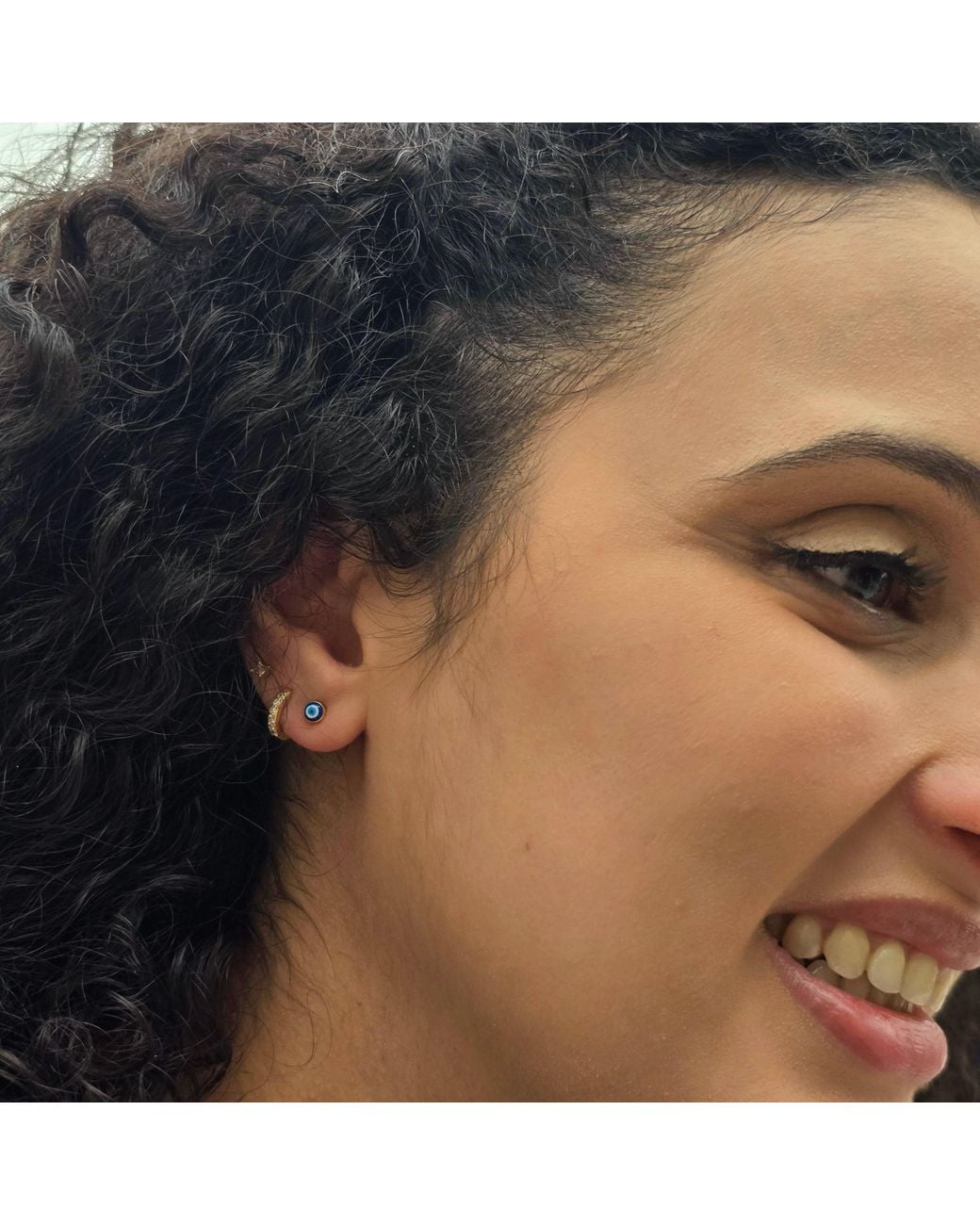 Sophelia Blue Turkish Evil Eye Nazar Protective Stud Earrings