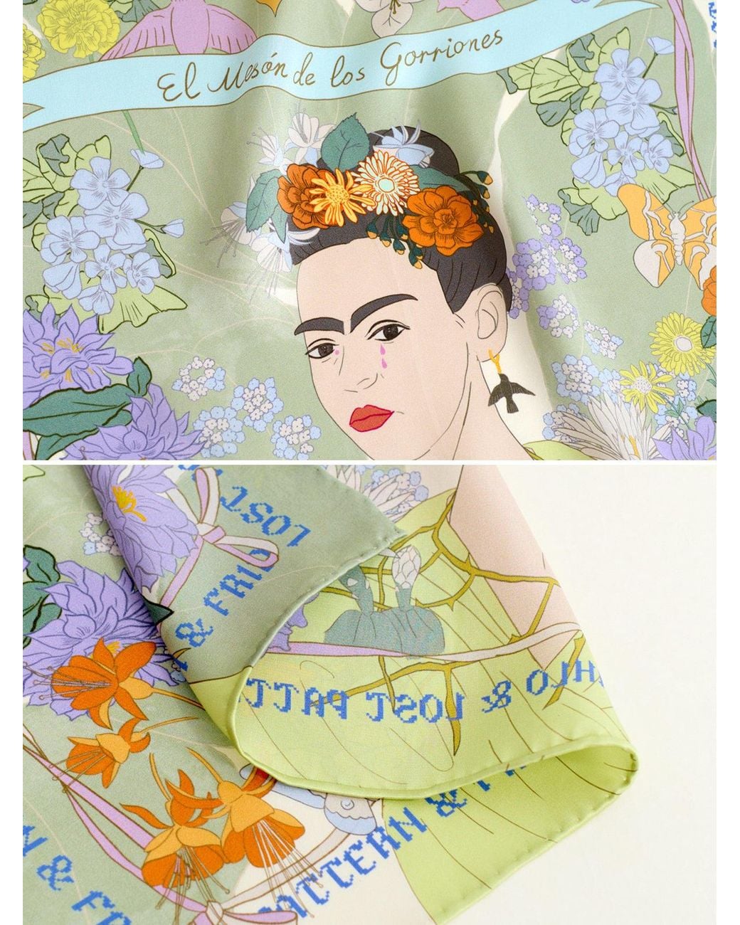 Lost Pattern Blue Los Amores De Frida Silk Pocket Square for men