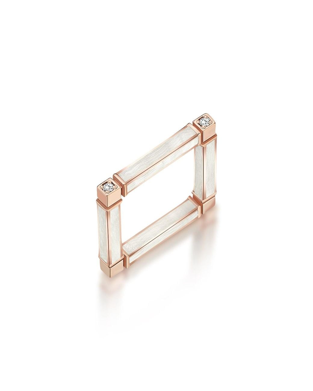 C|Nd|N by Candan Balto White Megaron Square & Enamel Ring