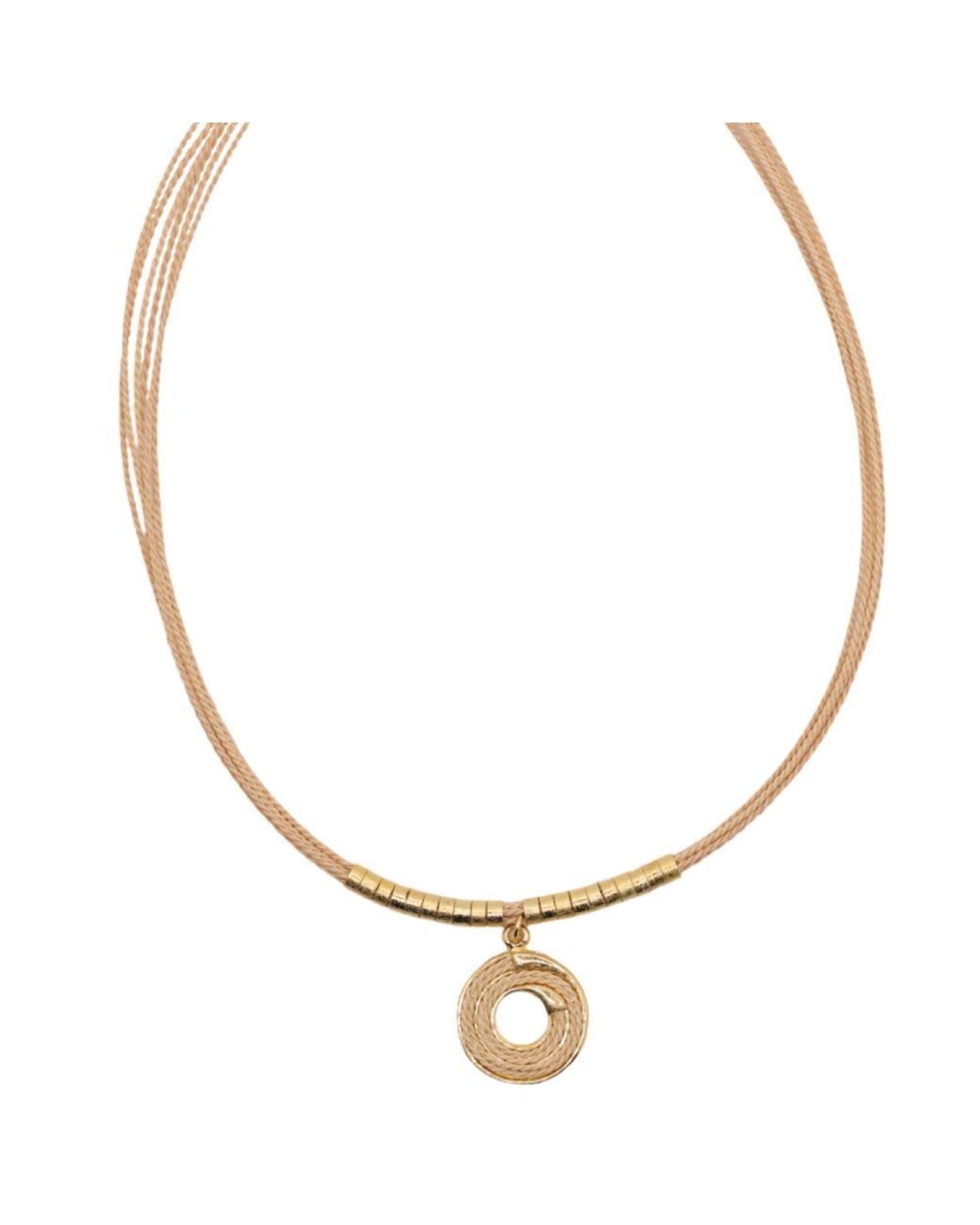 Nart Nature Making Art Metallic The Spiral Buriti Natural Fiber Necklace