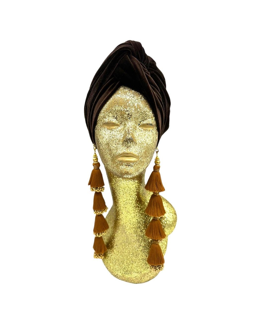 Julia Clancey Black Chocolate Cocoa Dorado Turban