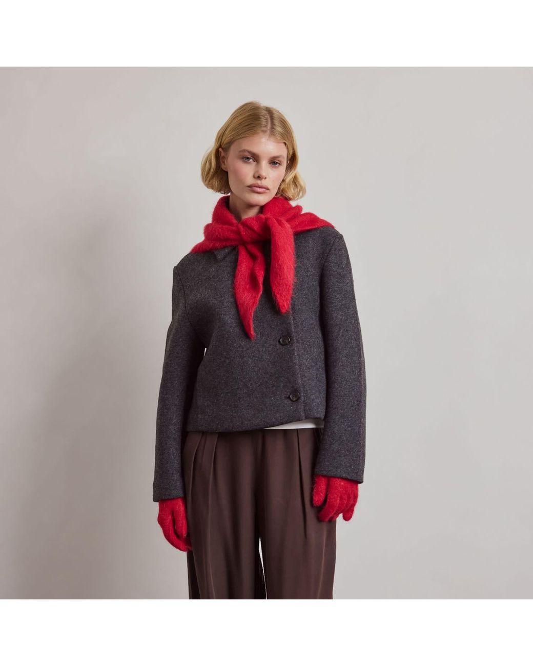 Arctic Fox & Co. Red Alpaca Triangle Scarf