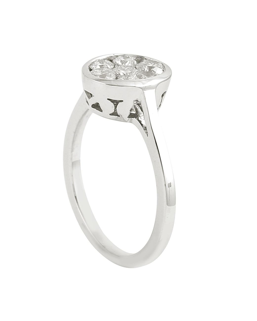 Artisan White Cluster Diamond Oval Ring