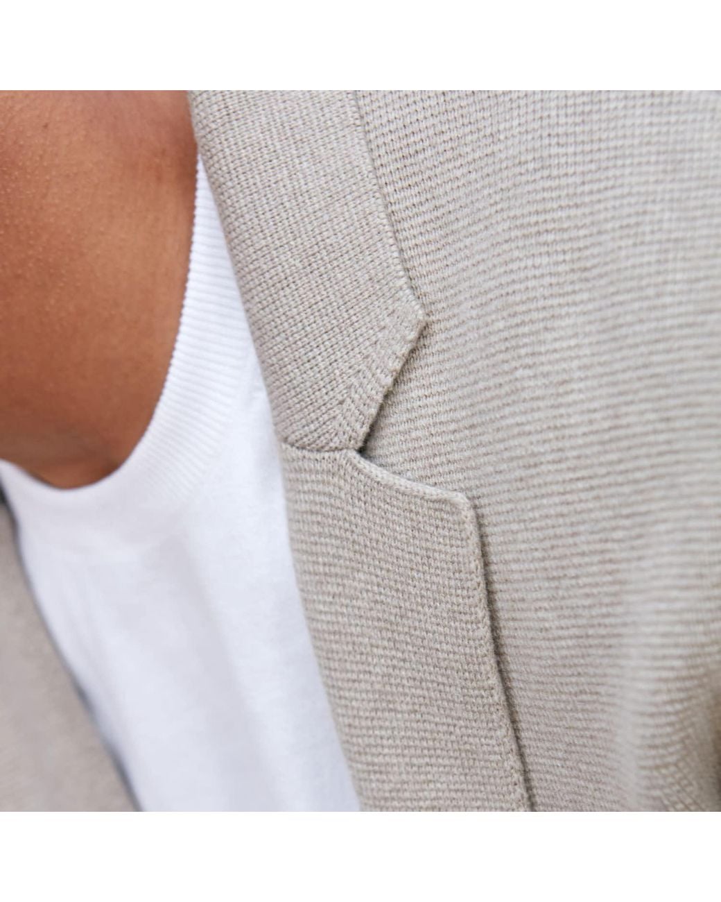 Paul James Knitwear Gray Cotton Deconstructed Knitted Gabriel Blazer for men