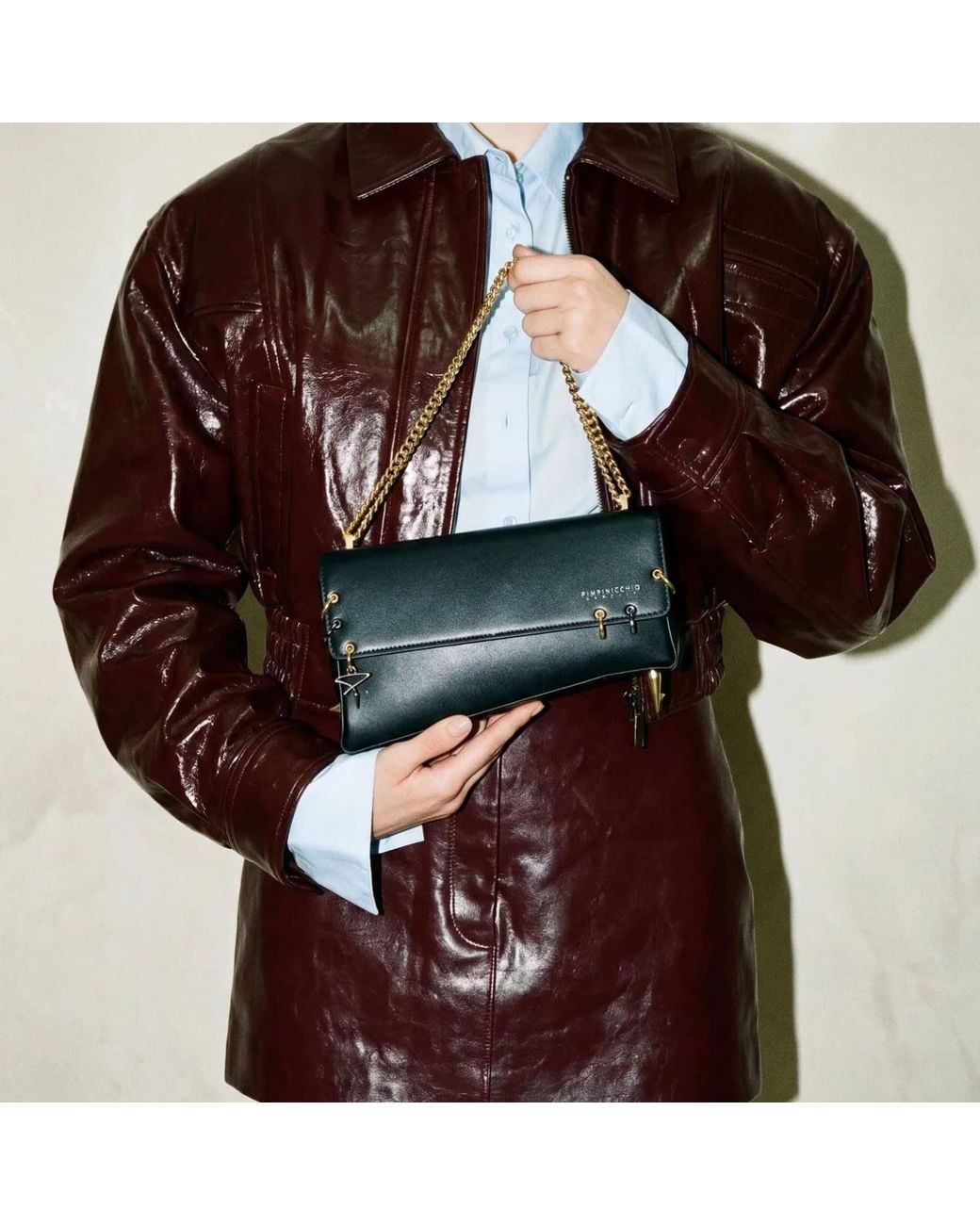 Pimpinicchio New York Blue Asymmetrical Chain Bag