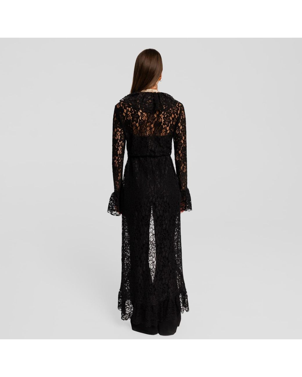 Mandragora Black Long Laced Blouse Leya