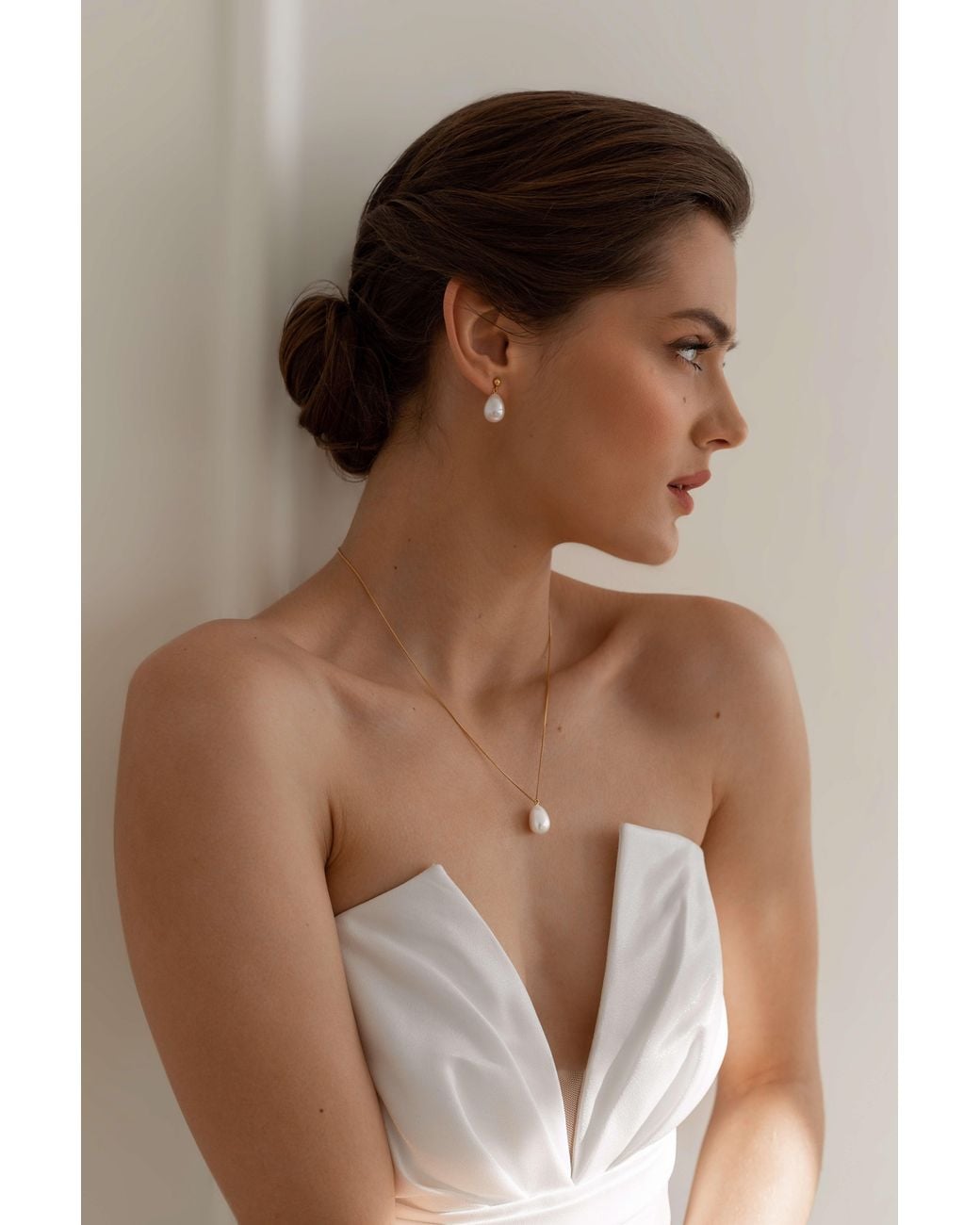 Katy Faye White Giulia Pearl Earrings